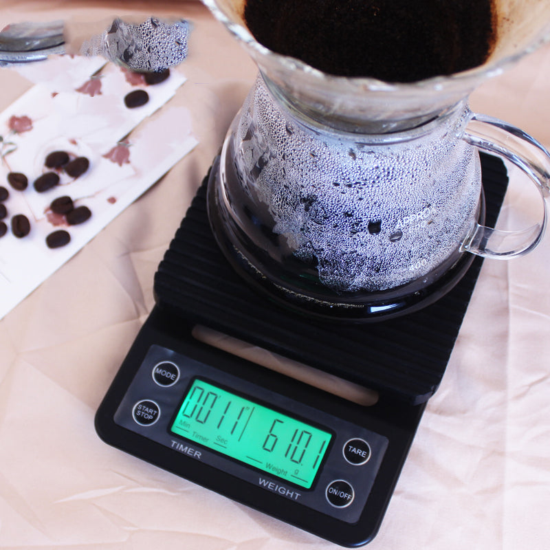 Backlit coffee scale display