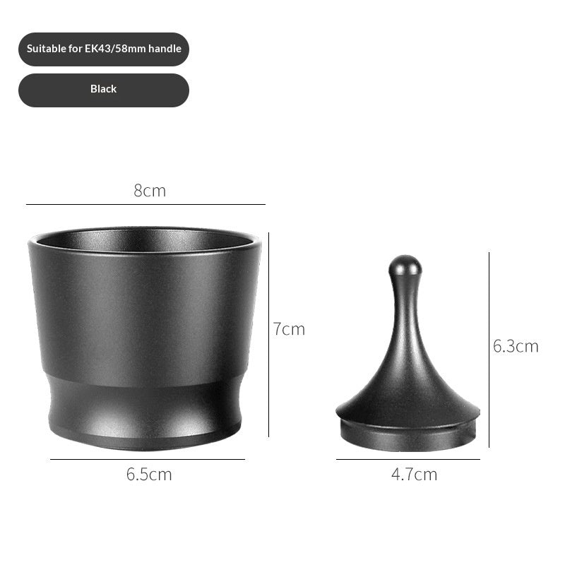 Black aluminium dosing cup for espresso